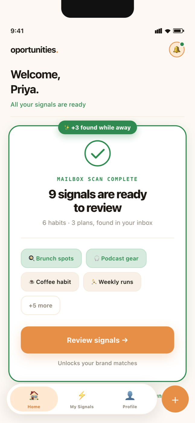 The mailbox read is complete and the moments are ready to review